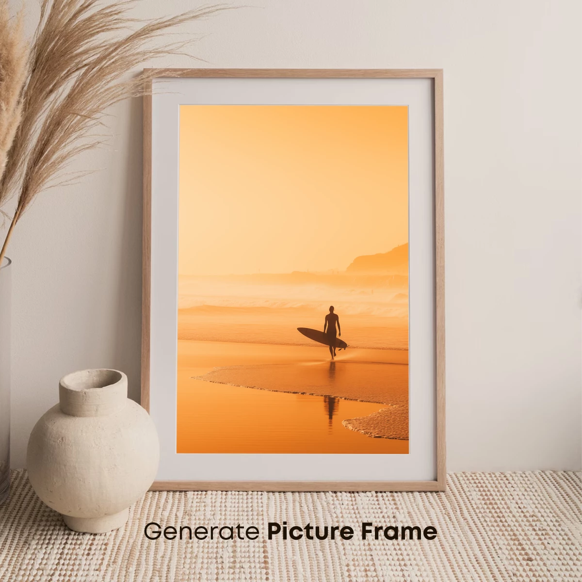 Golden Sunset Surfer Silhouette - Image 7