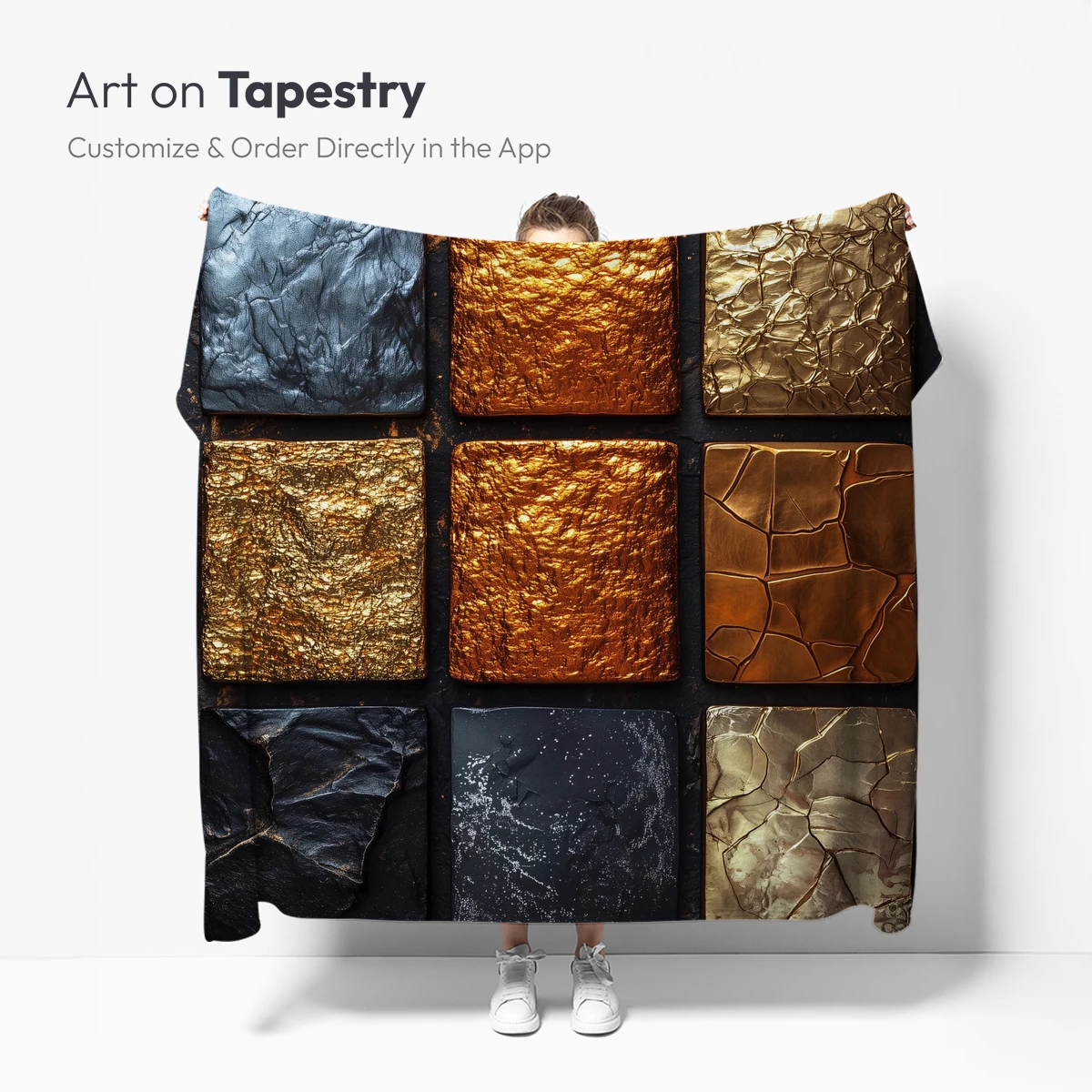 Golden Fractals: Textured Metal Artistry - Image 5