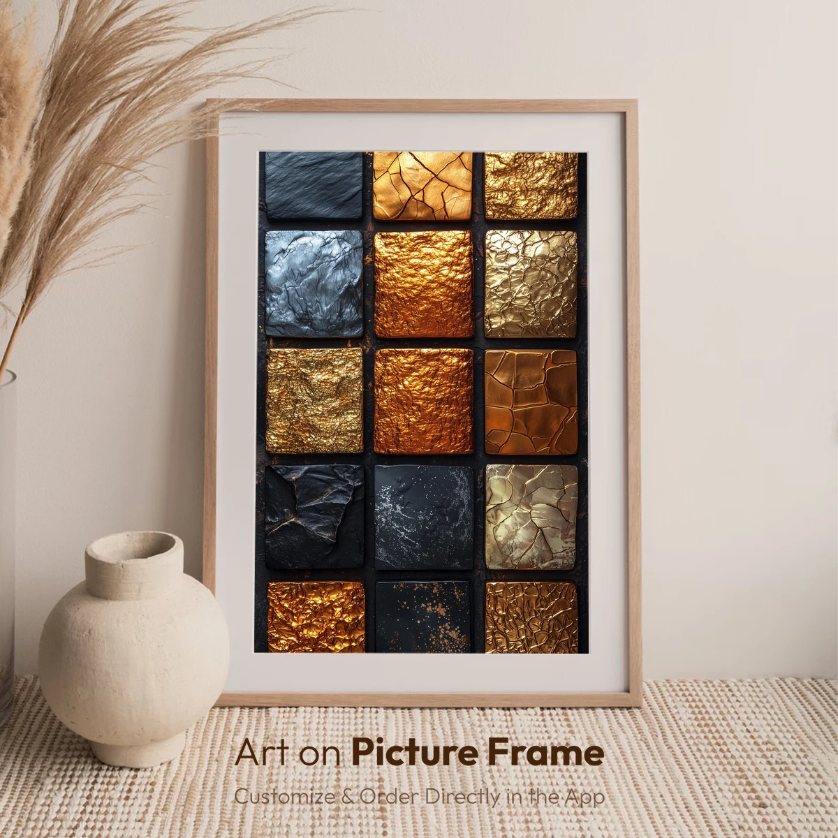 Golden Fractals: Textured Metal Artistry - Image 7