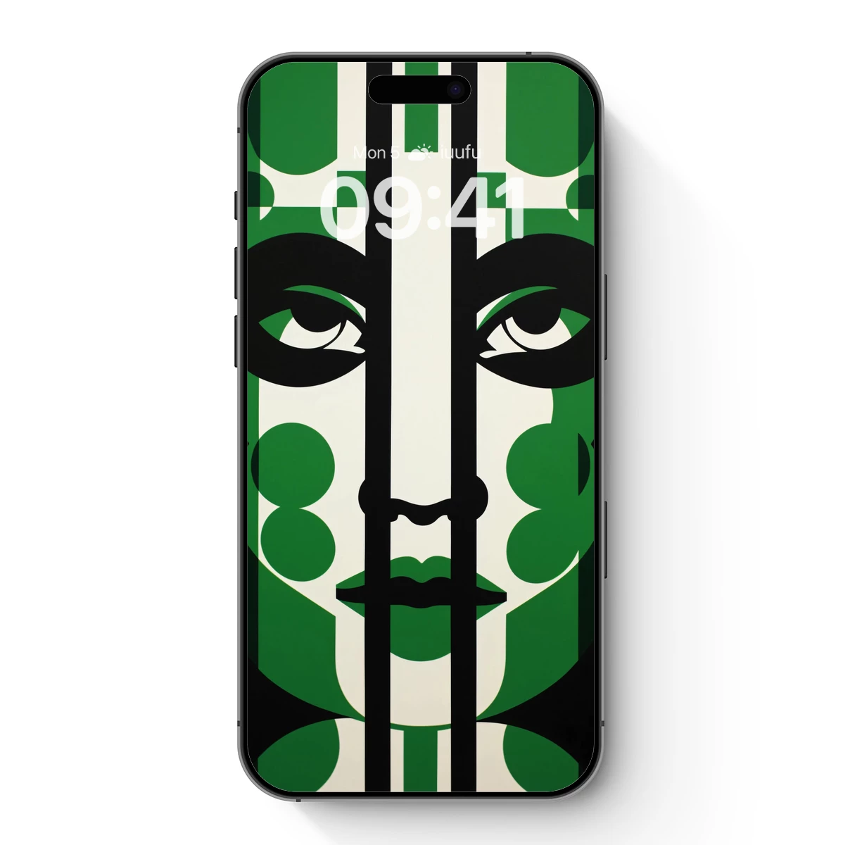 Green Geometric Face: Abstract Modern Artistry