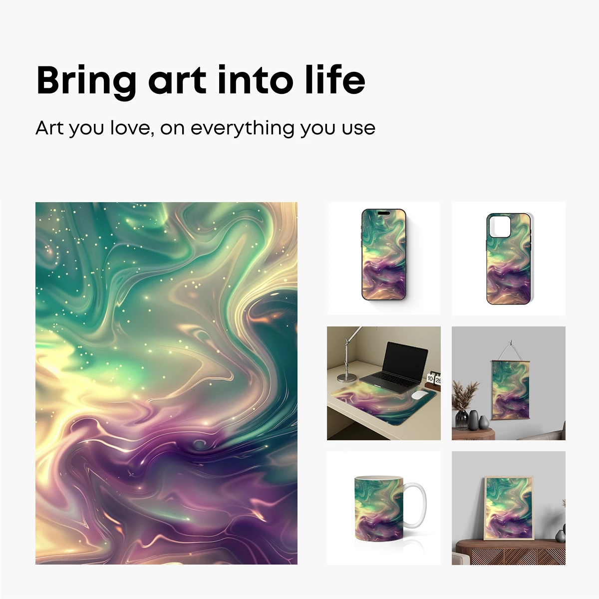 Galactic Marble Symphony: Swirling Cosmic Dreams - Image 2