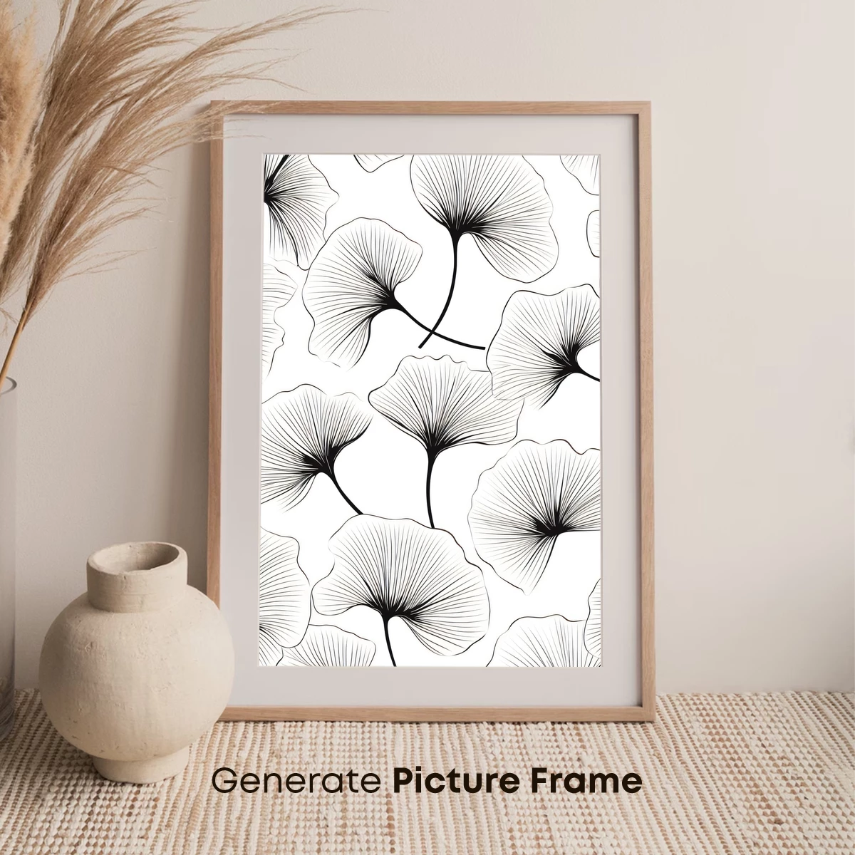 Elegant Ginkgo Silhouettes: Monochrome Botanical Art - Image 7