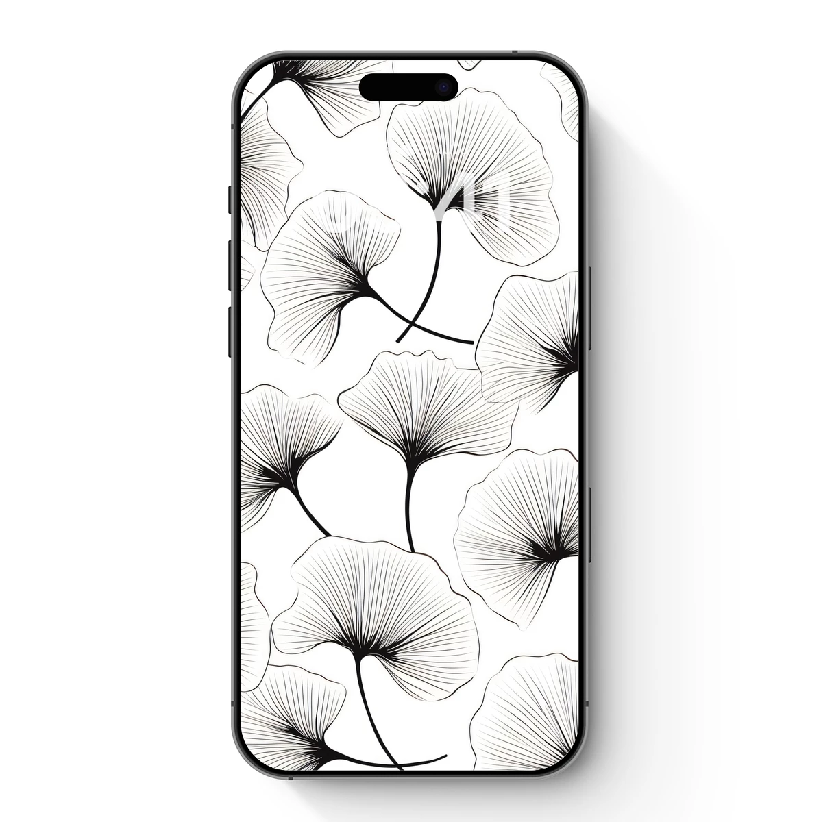 Elegant Ginkgo Silhouettes: Monochrome Botanical Art