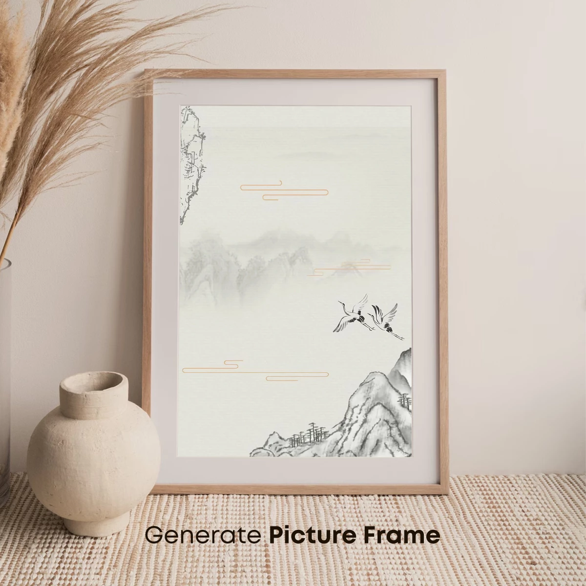Elegant Cranes Soar Over Misty Mountains - Image 7