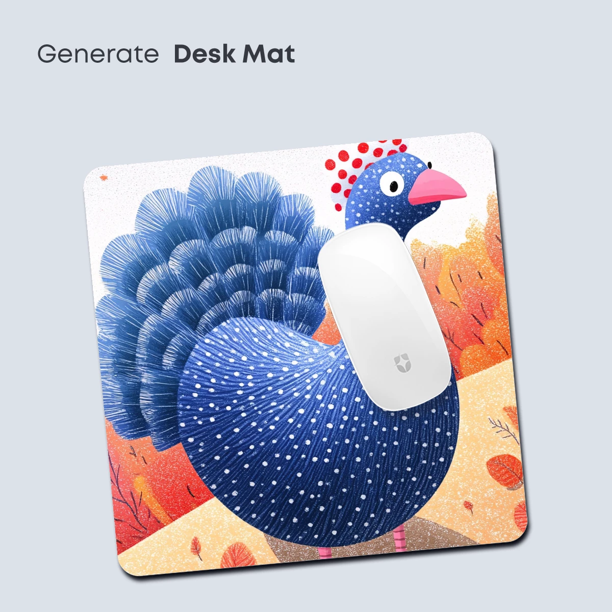 Autumnal Peacock: Polka-Dot Feathers and Falling Leaves - Image 4