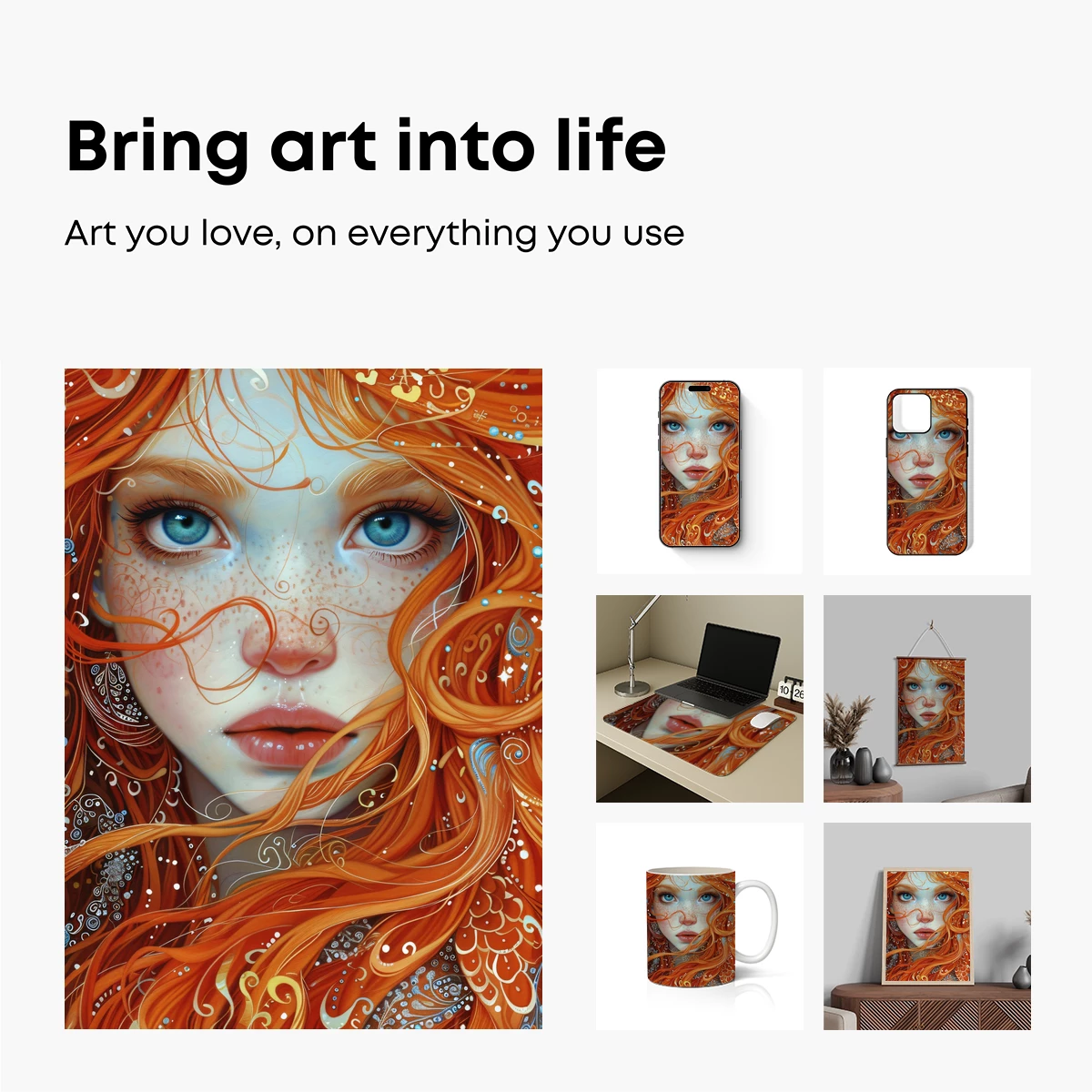 Enchanted Ginger Muse: Whimsical Artistry in Hair and Eyes - Image 2