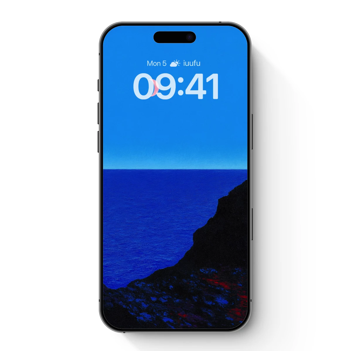 Crimson Crescent Over Azure Depths Crimson Crescent Over Azure Depths