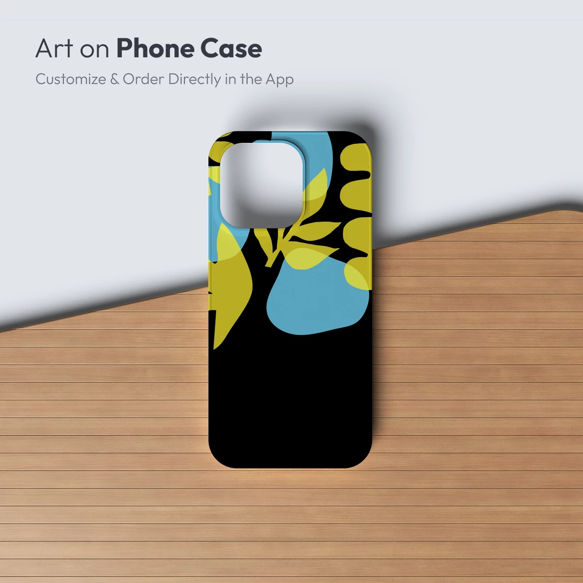 Bold Blue and Yellow Abstract Leaves - Image 3