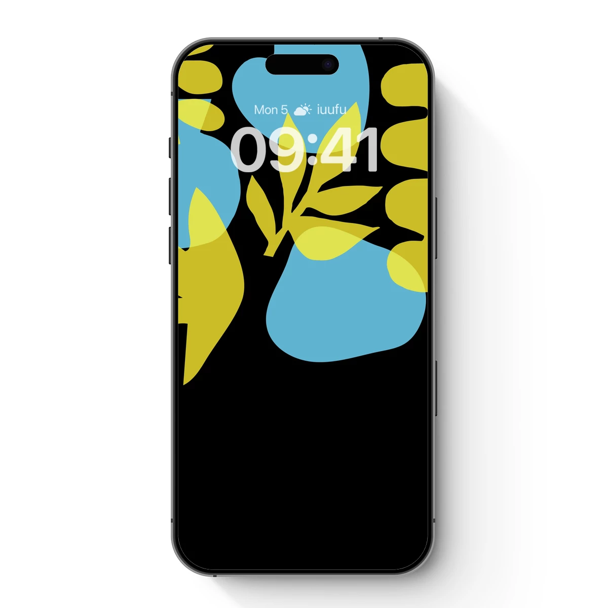 Bold Blue and Yellow Abstract Leaves