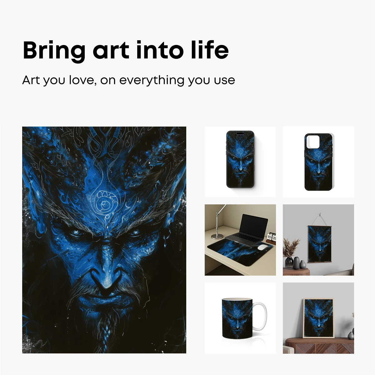 Blue Demon King: Mystical Fantasy Art - Image 2