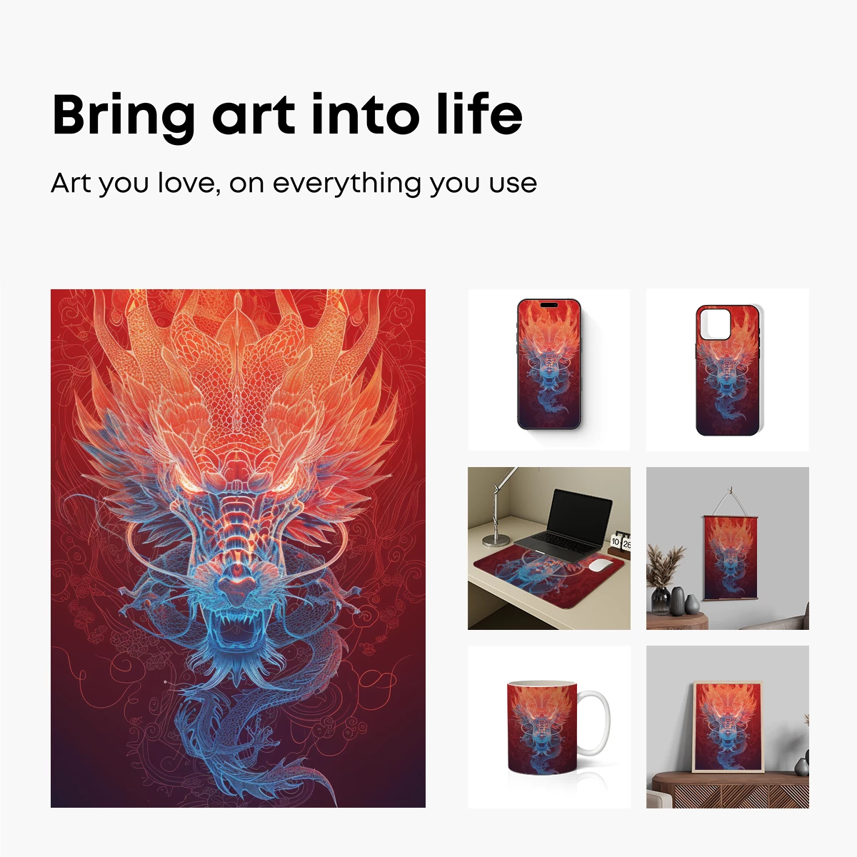 Flaming Dragon's Roar: Mythic Fusion Art - Image 2