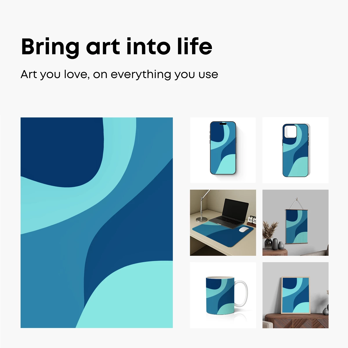 Fluid Blue Abstraction: A Dance of Curves - Image 2