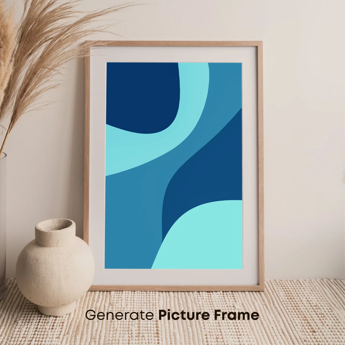 Fluid Blue Abstraction: A Dance of Curves - Image 7