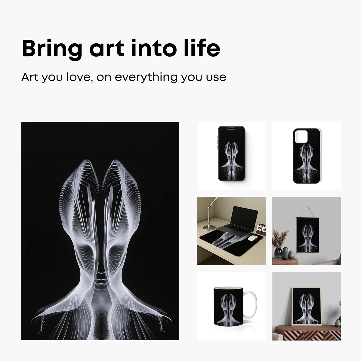 Ethereal Symmetry: Ghostly Wings in Monochrome - Image 2