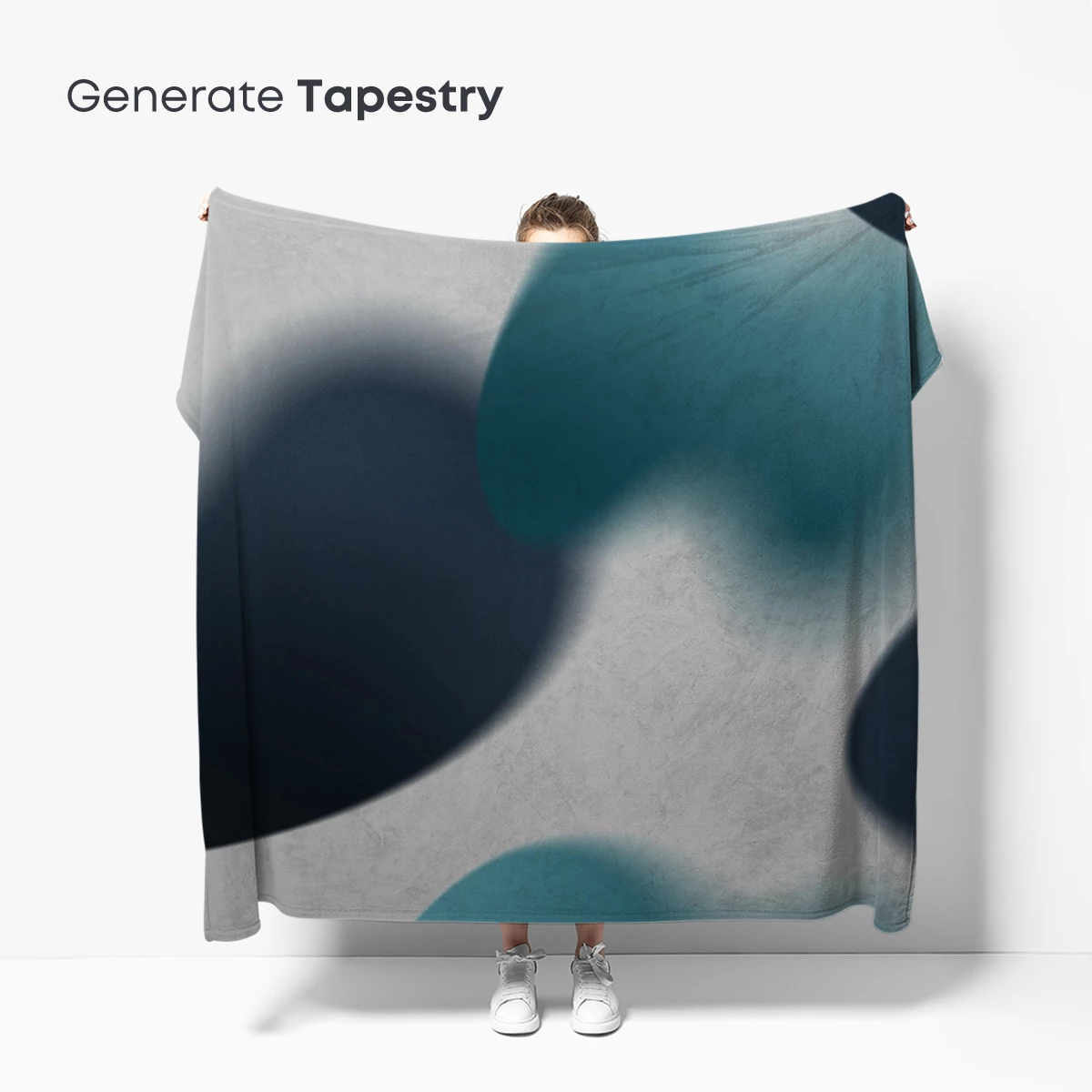 Fluid Teal Elegance: Abstract Blob Artistry - Image 5