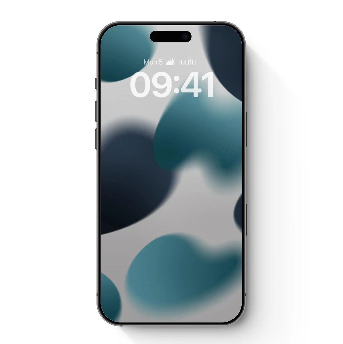 Fluid Teal Elegance: Abstract Blob Artistry