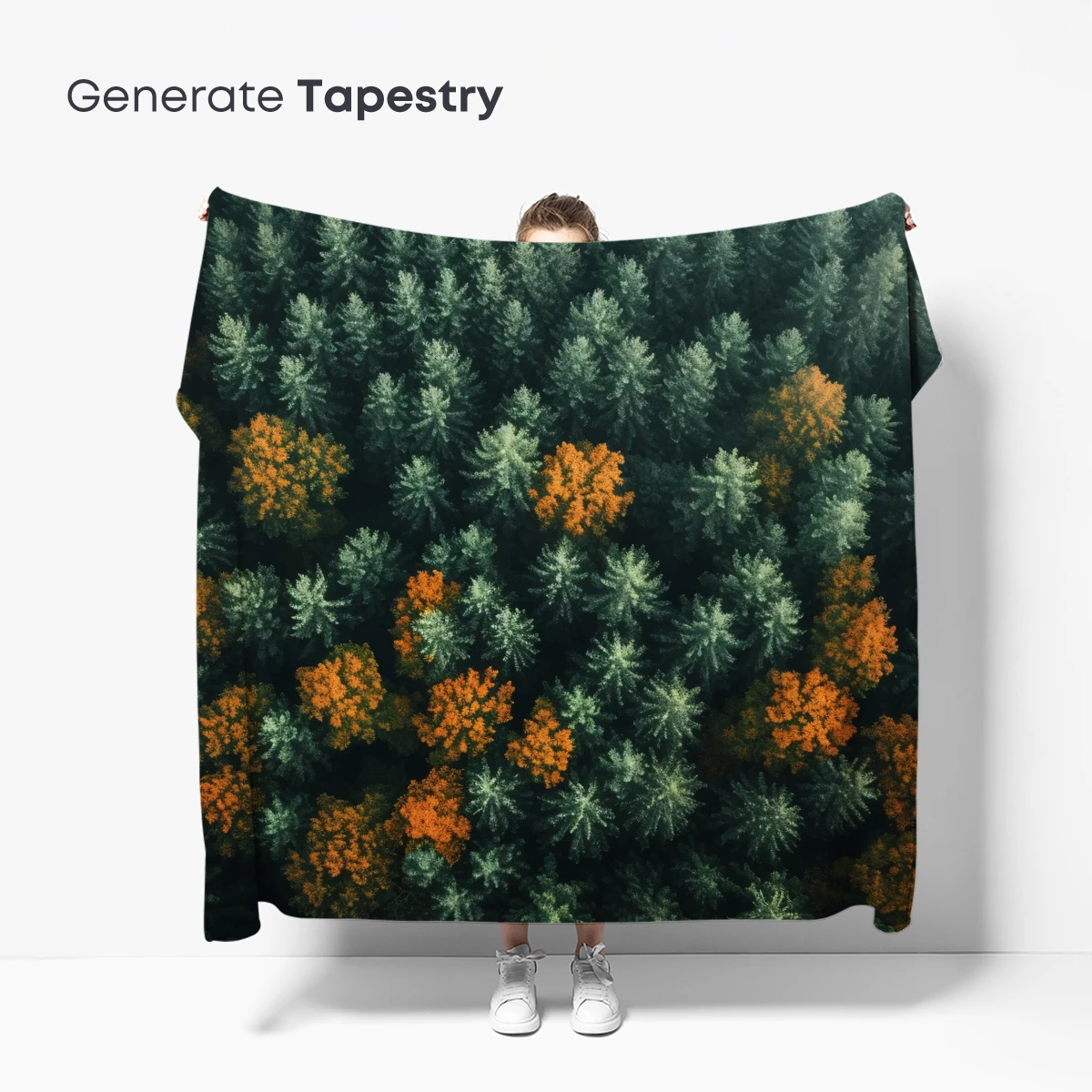 Autumn's Embrace: Pine Forest with Golden Accents - Image 5