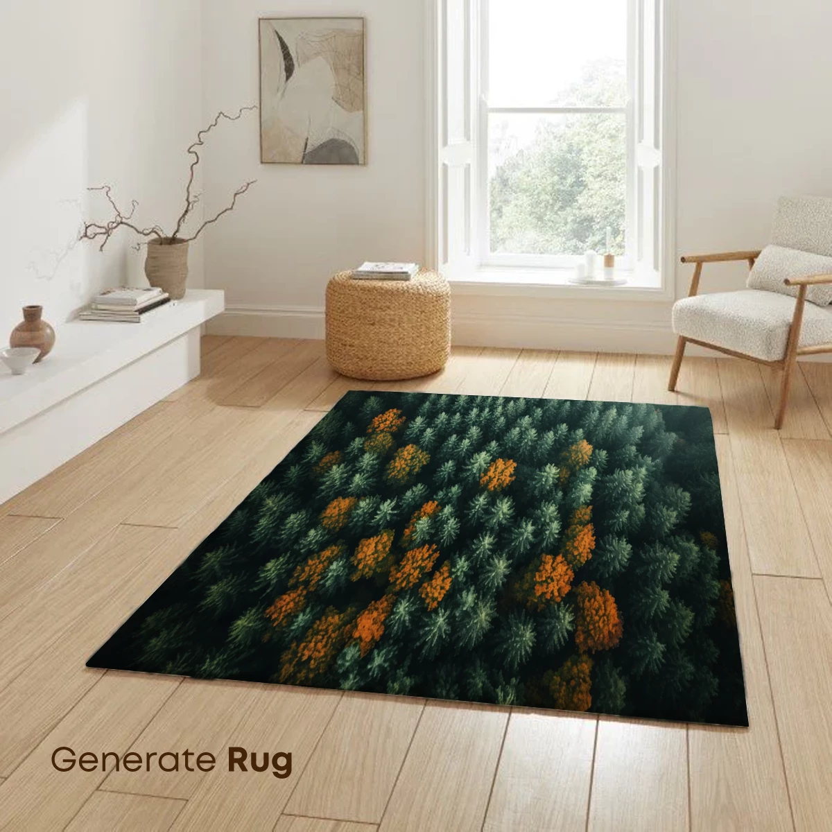 Autumn's Embrace: Pine Forest with Golden Accents - Image 6