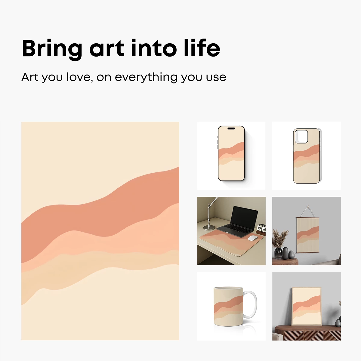 Abstract Wavy Layers in Soft Pastels - Image 2