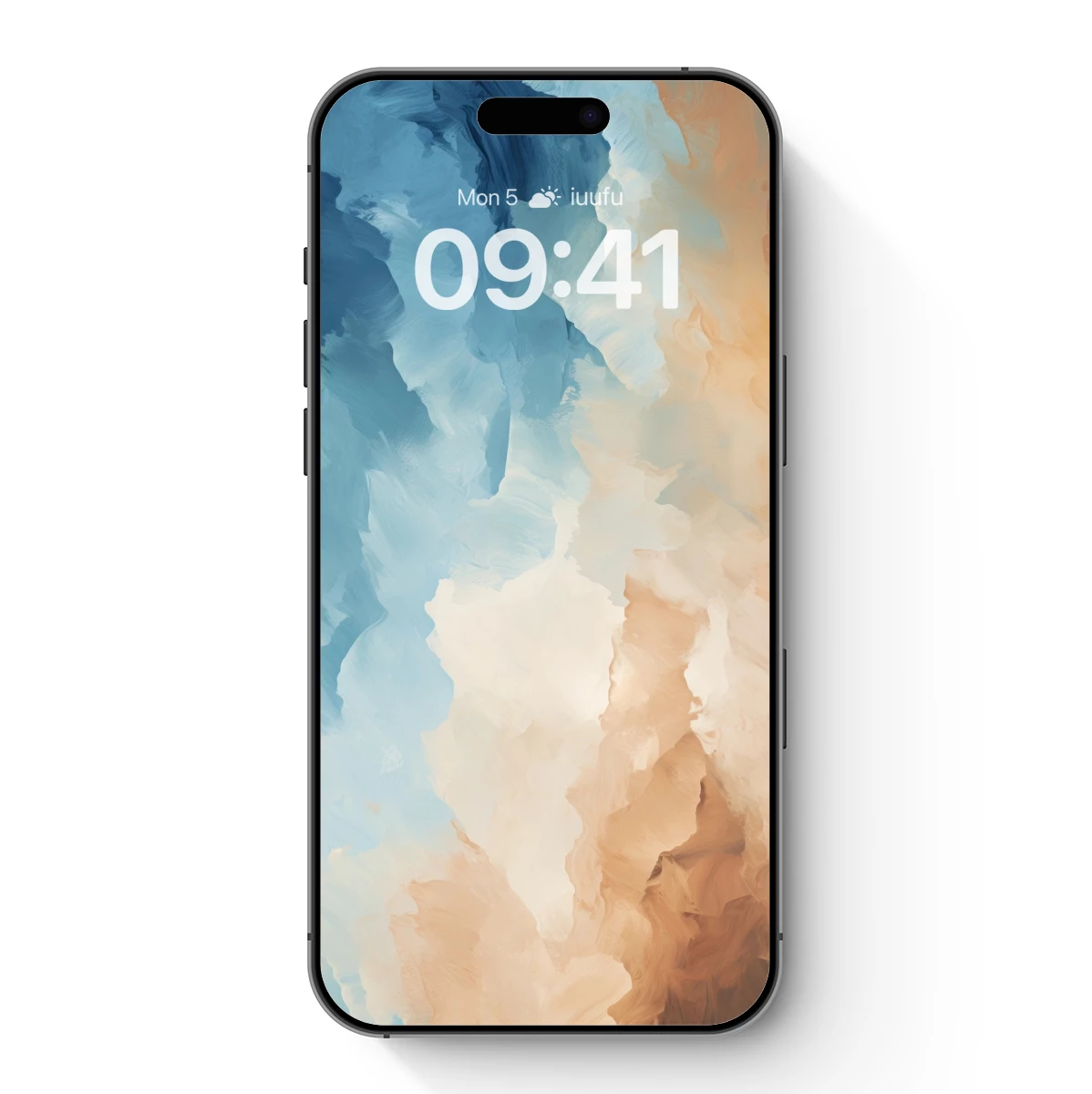 Abstract Cloudscape Symphony: Blue and Peach Harmony