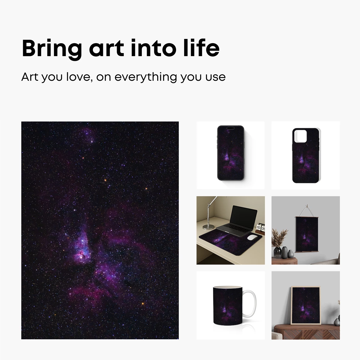 Cosmic Nebula Symphony: Purple Haze in the Void - Image 2