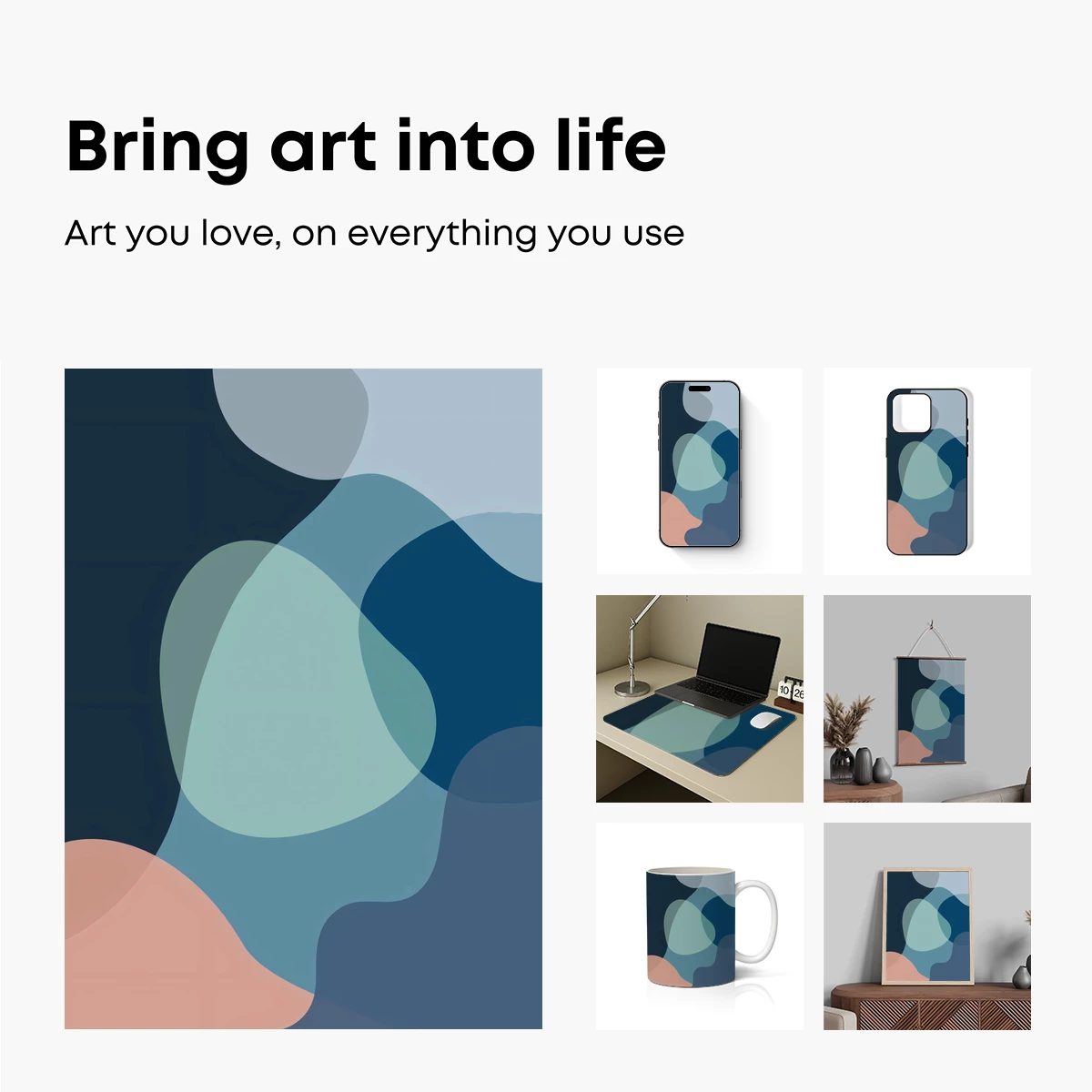 Fluid Blues: Abstract Oceanic Waves - Image 2