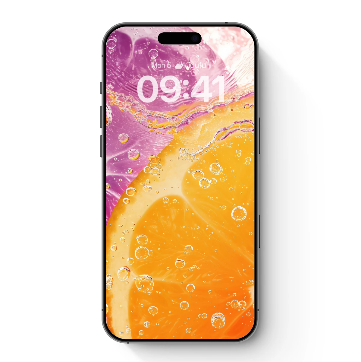 Citrus Splash: Vibrant Orange and Purple Abstract Art