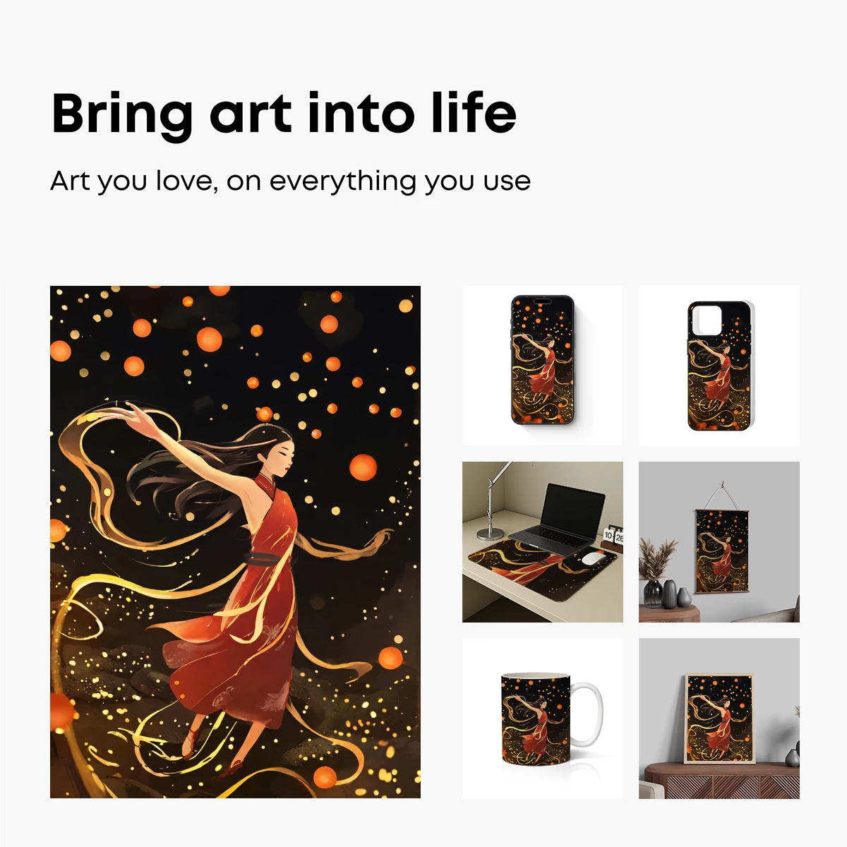 Ethereal Dance of Light: Ribbon-Wrapped Figure in Radiance - Image 2