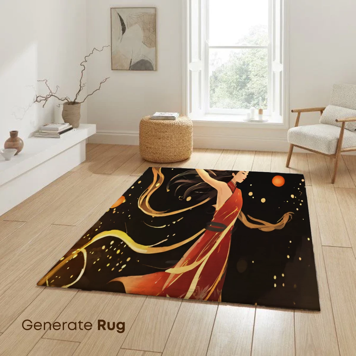 Ethereal Dance of Light: Ribbon-Wrapped Figure in Radiance - Image 6