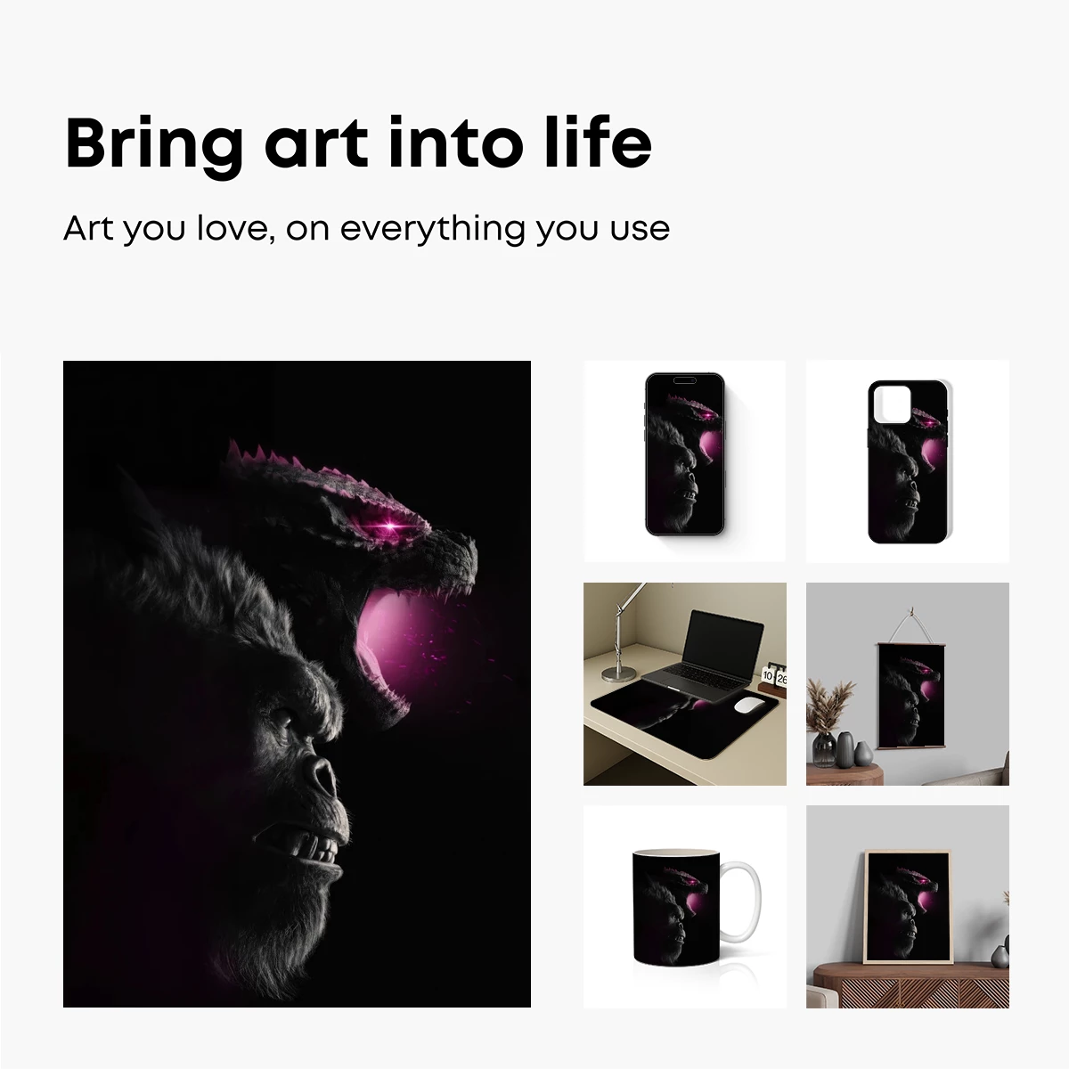 Gorilla with Cosmic Crown: Surreal Fusion Art - Image 2