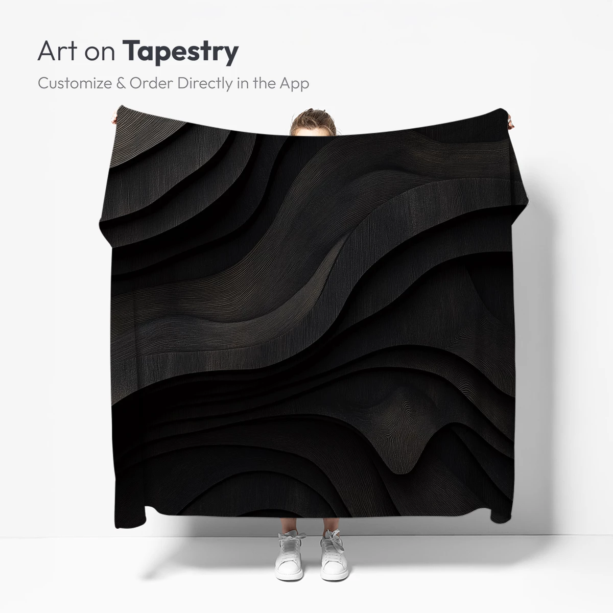 Ethereal Black Waves: A Textured Odyssey - Image 4