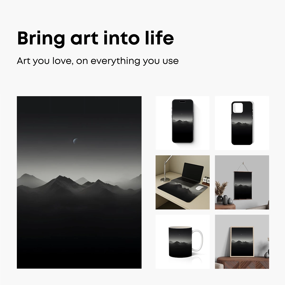 Eternal Peaks Under Crescent Moon - Image 2