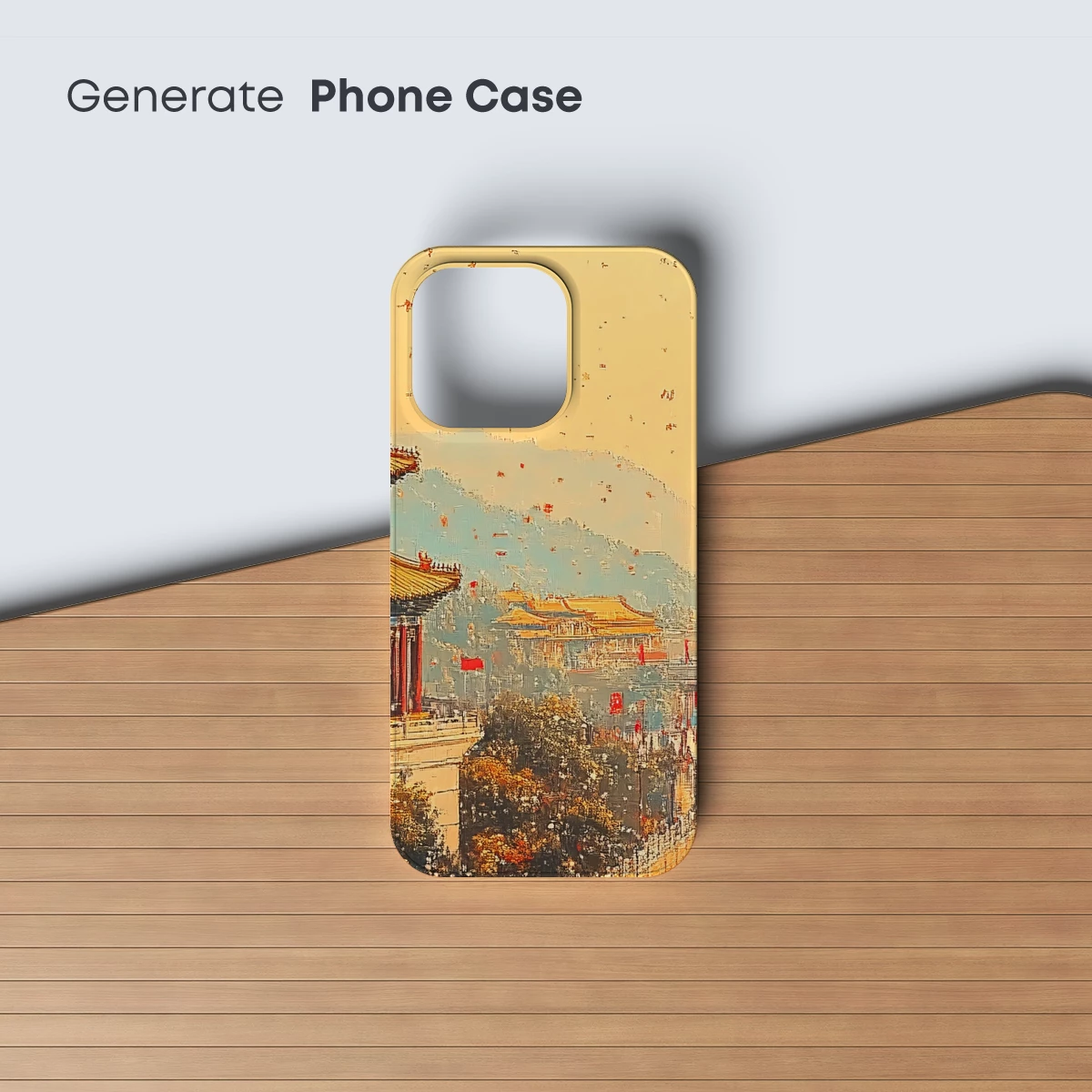 Autumnal Pagoda Dream: Urban Fusion Art - Image 3