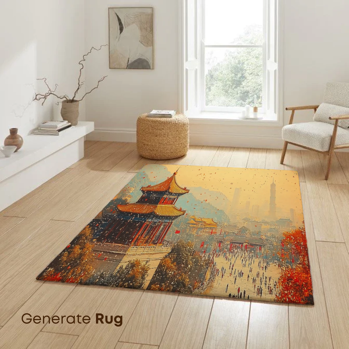 Autumnal Pagoda Dream: Urban Fusion Art - Image 6