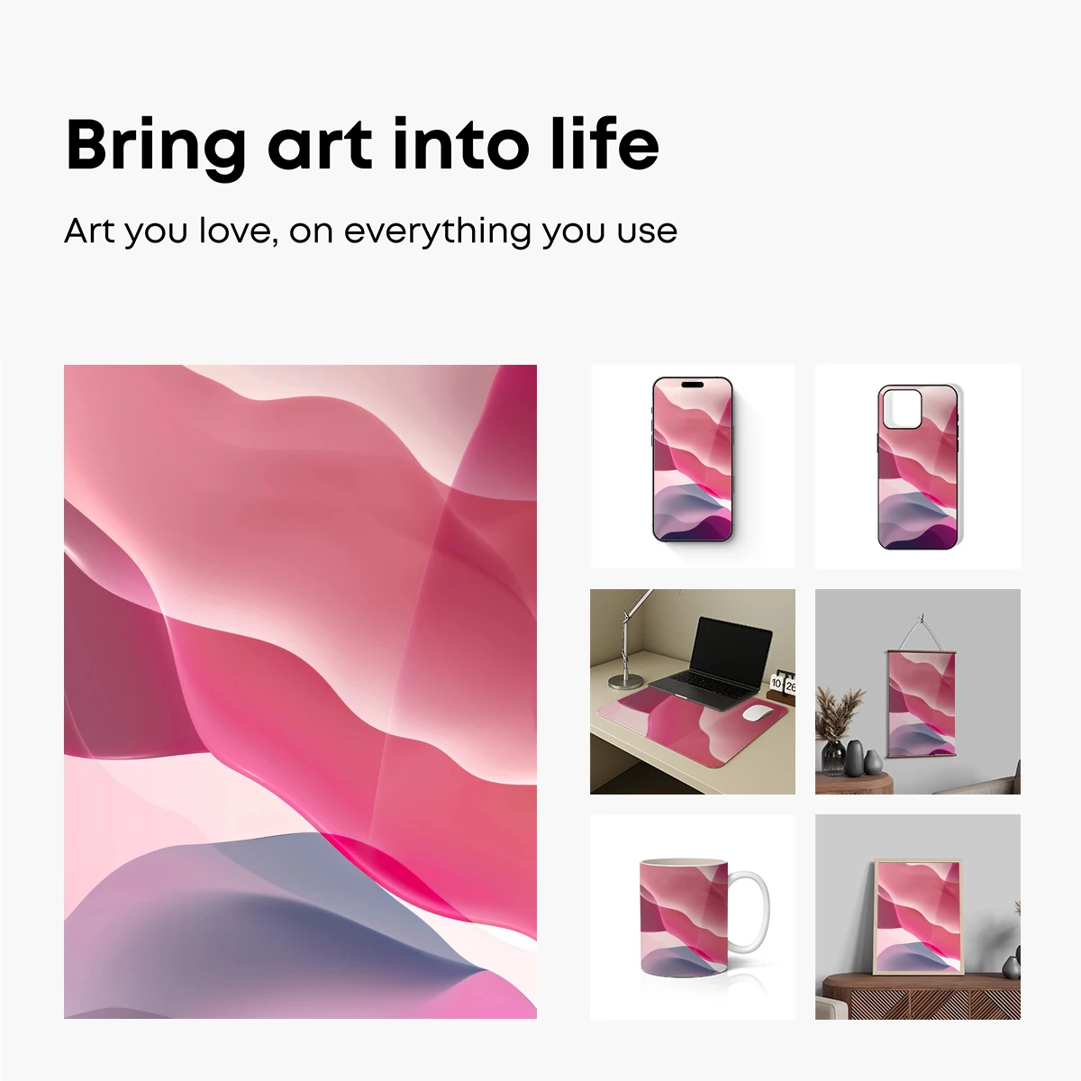 Fluid Pink Elegance: Abstract Waves in Motion - Image 2