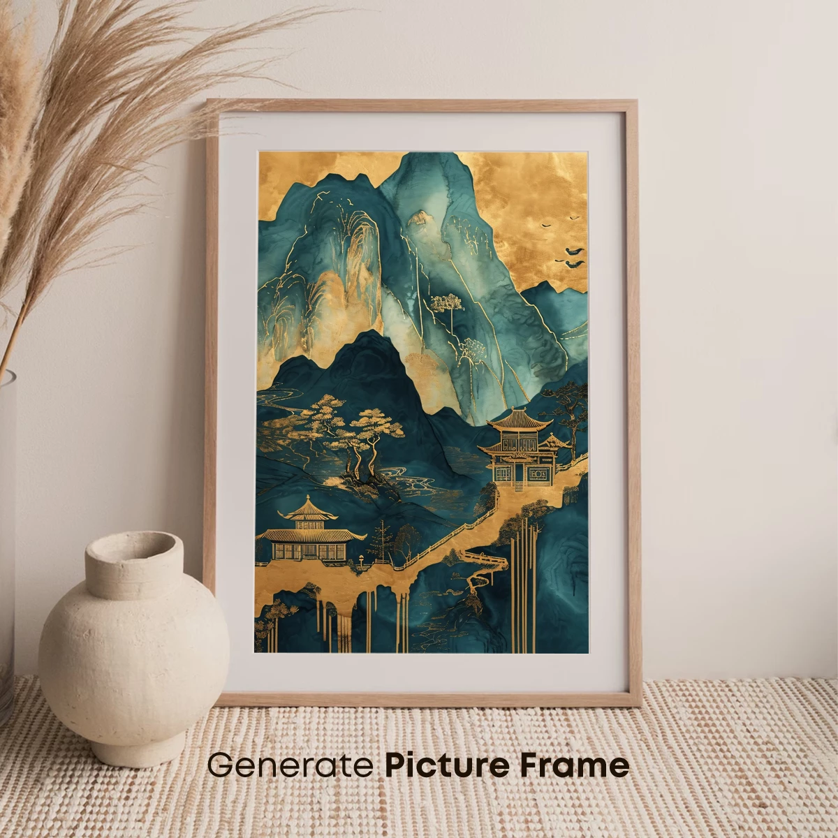 Golden Pagodas in Azure Mountains - Image 7