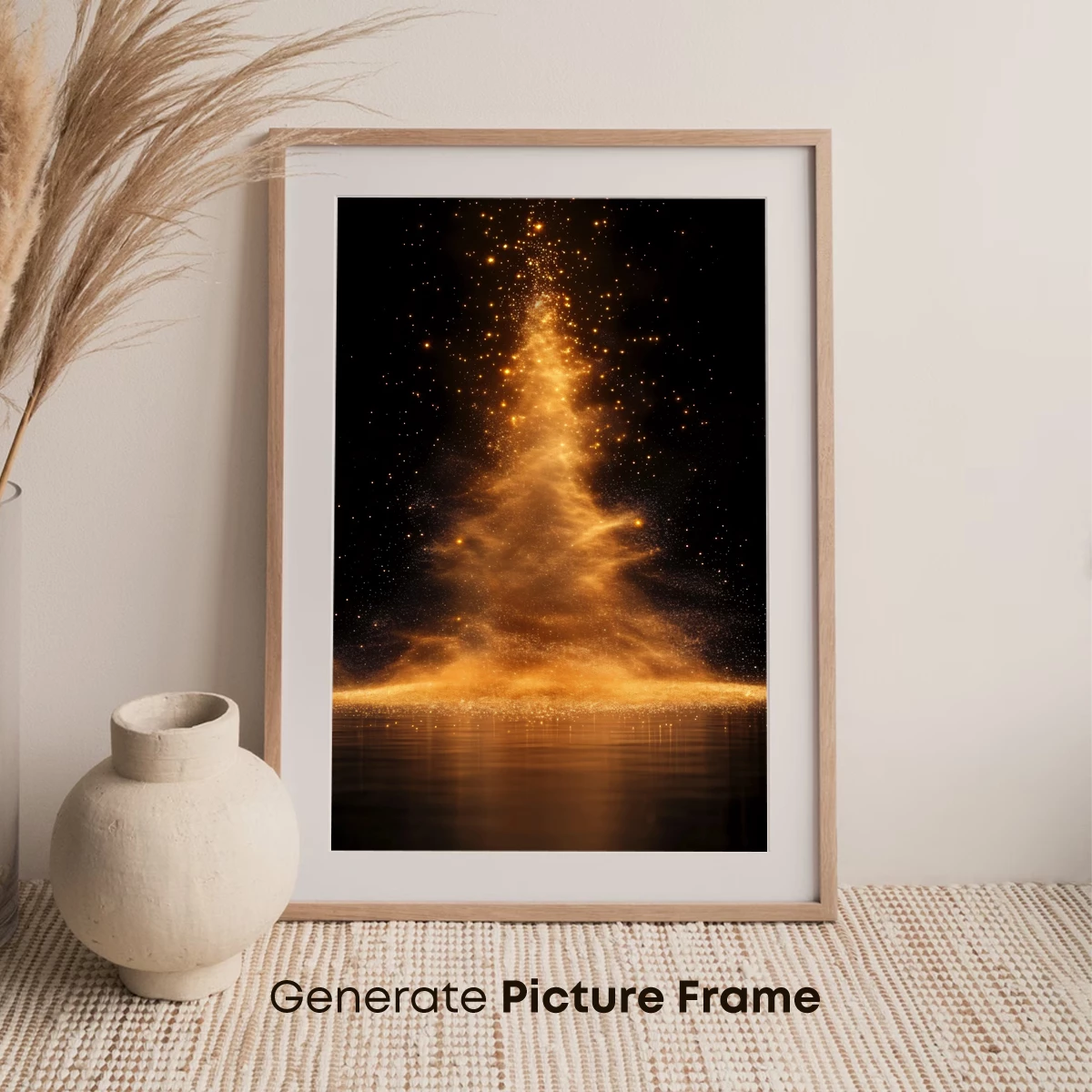 Golden Sparkle Christmas Tree Reflection - Image 7