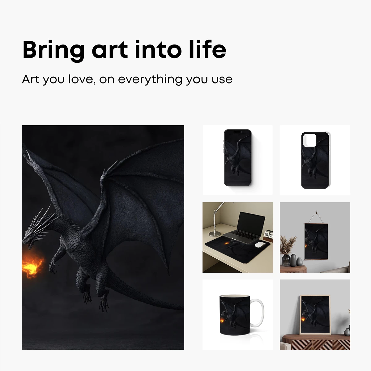 Eternal Flame Dragon: Gothic Fantasy Art - Image 2