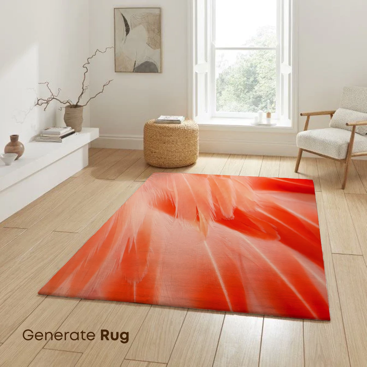 Coral Feather Symphony: Textured Elegance - Image 6