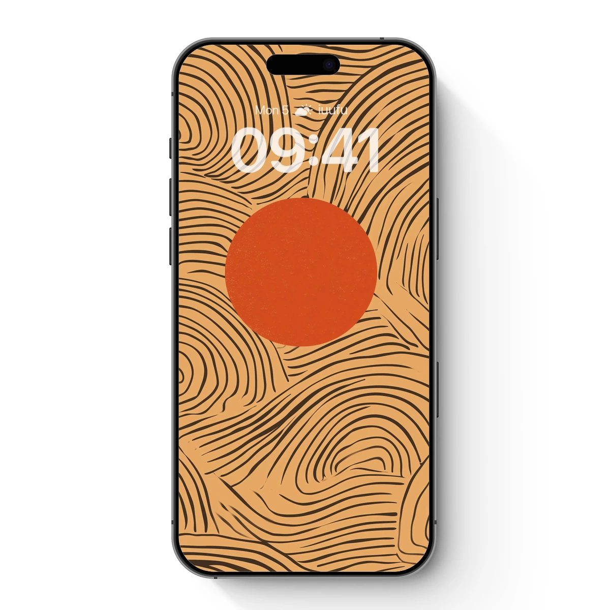 Crimson Sun Over Wavy Terrain