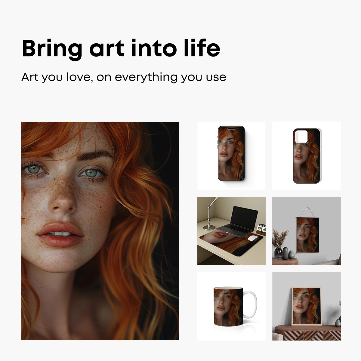 Freckled Ginger Elegance: A Portrait of Radiant Beauty - Image 2