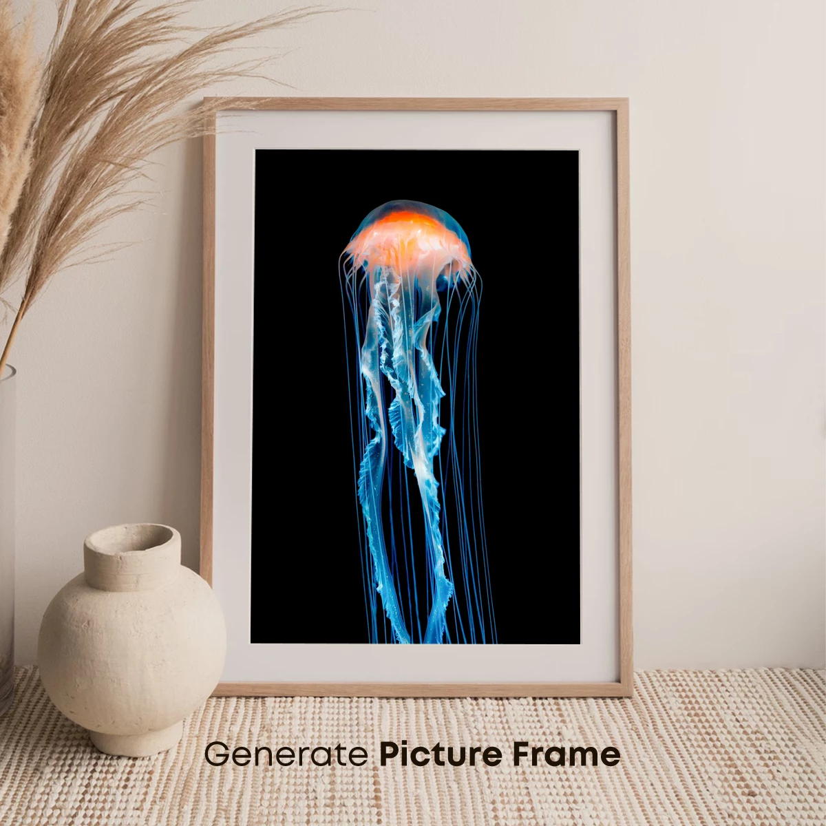 Luminous Jellyfish: Ethereal Depths in Blue and Orange - Image 7