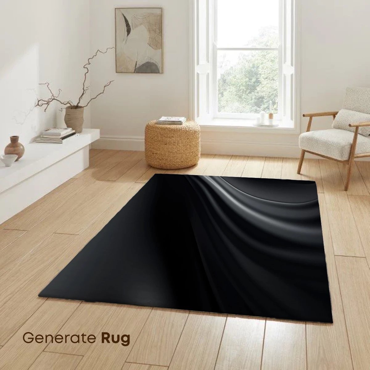 Elegant Black Silk Waves - Image 6