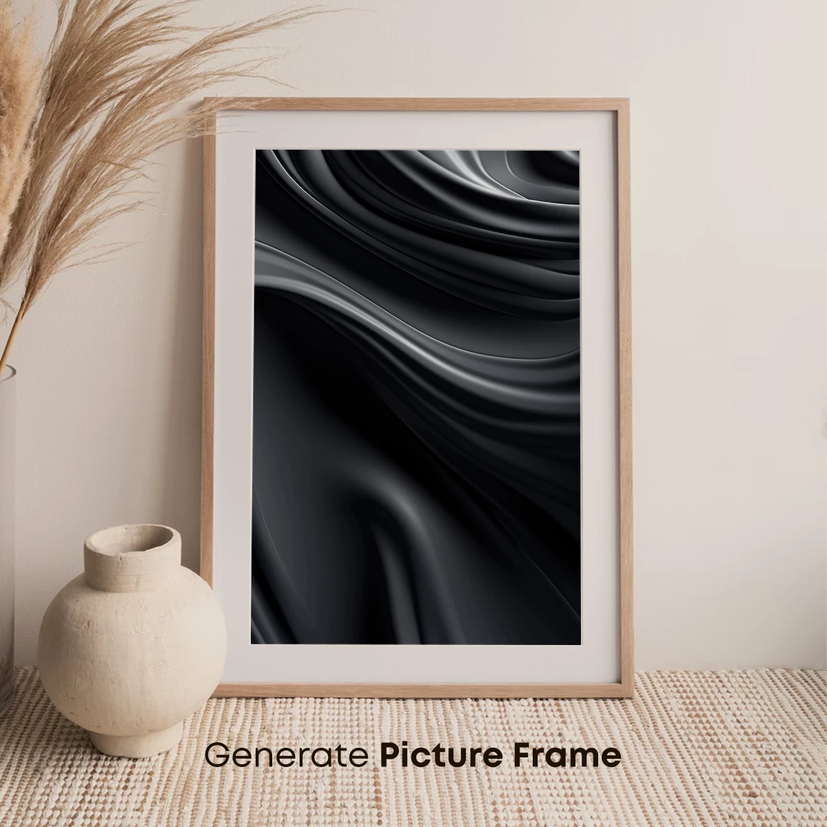 Elegant Black Silk Waves - Image 7