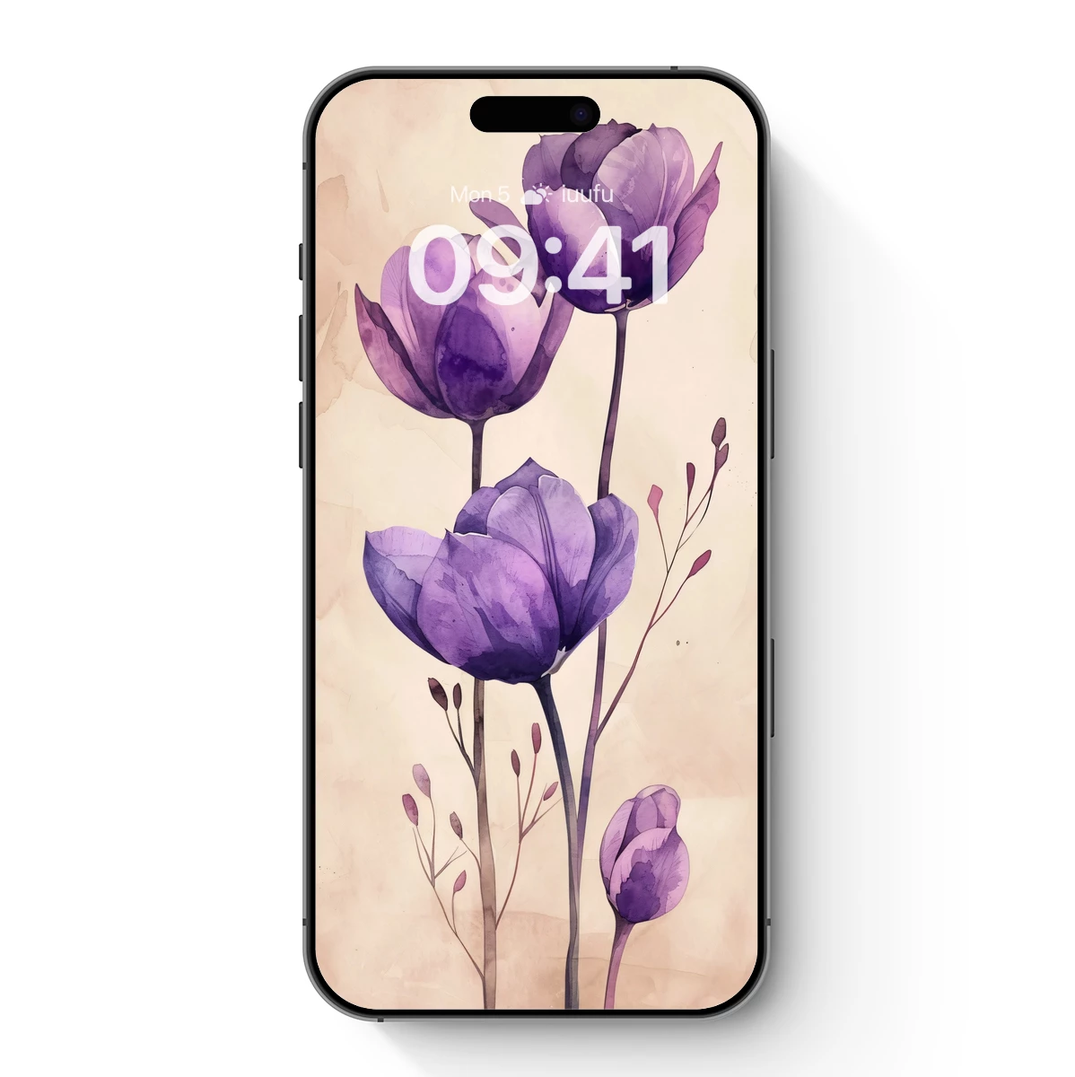 Ethereal Purple Tulips in Watercolor Bloom