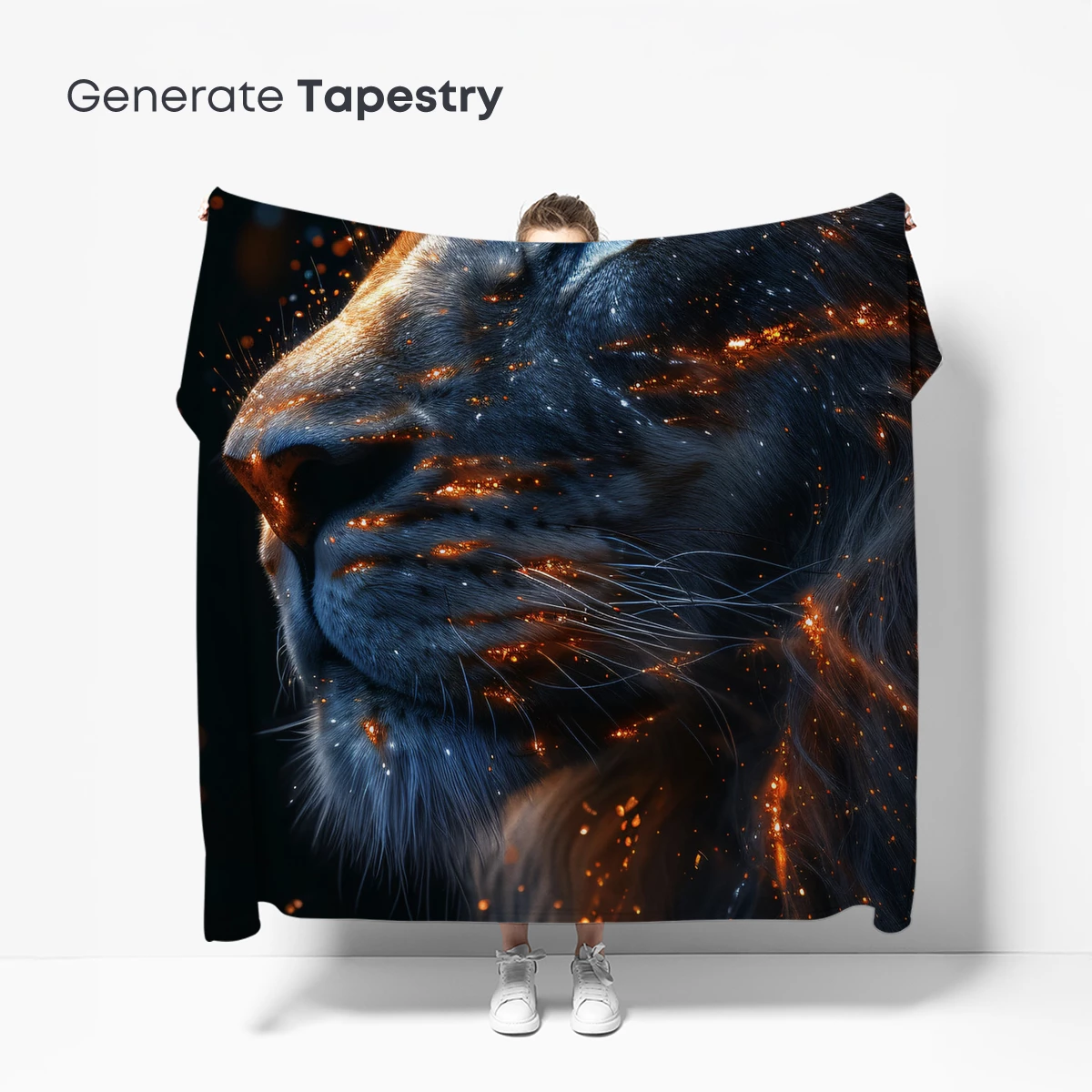 Cosmic Lion: Celestial Majesty in Fiery Glow - Image 5