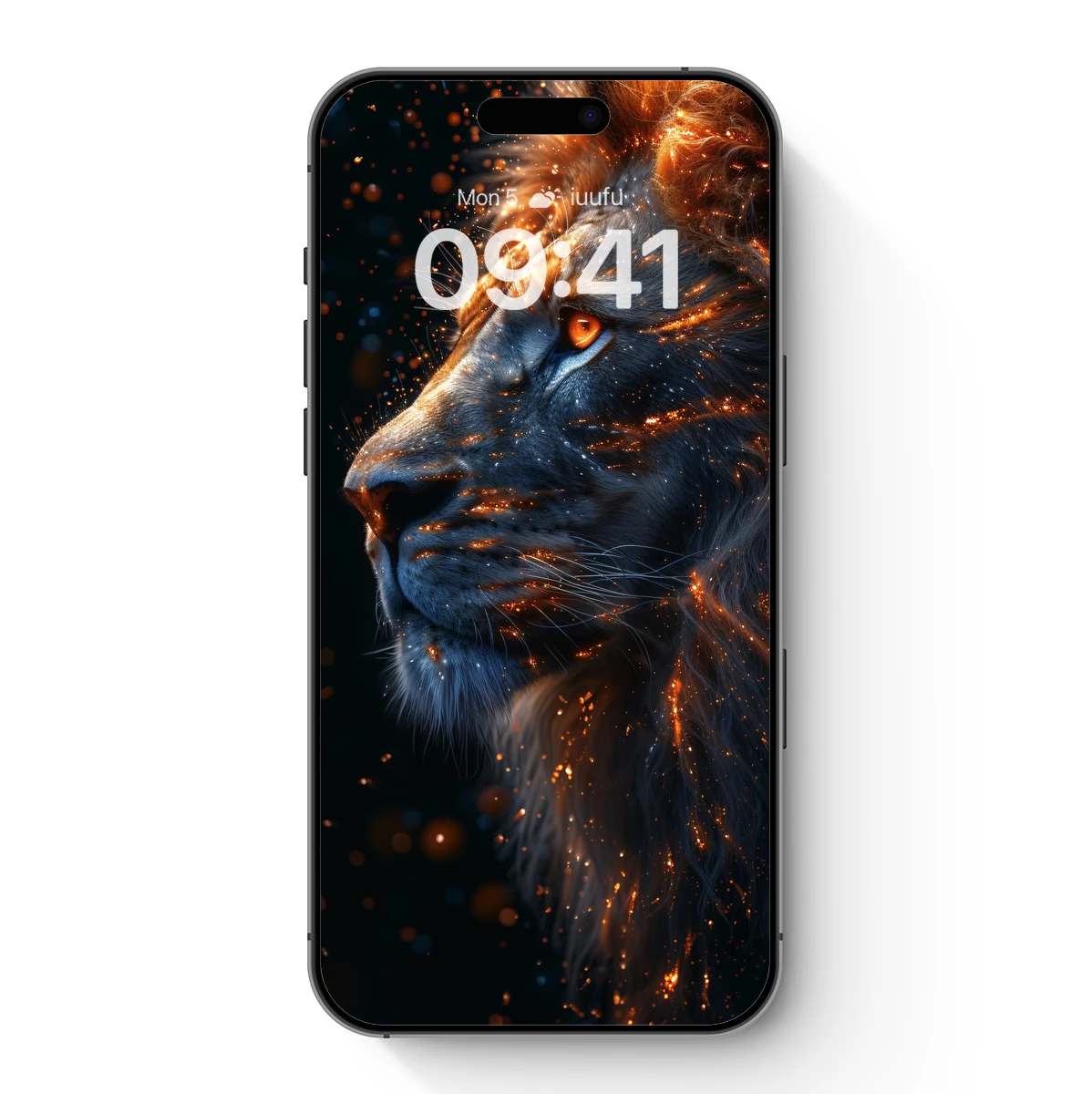 Cosmic Lion: Celestial Majesty in Fiery Glow