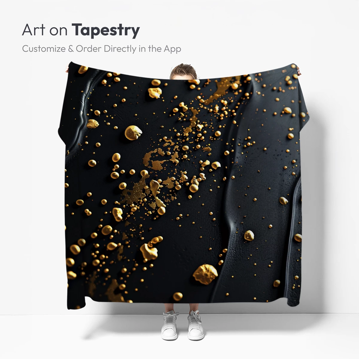 Golden Droplets on Midnight Black - Image 5