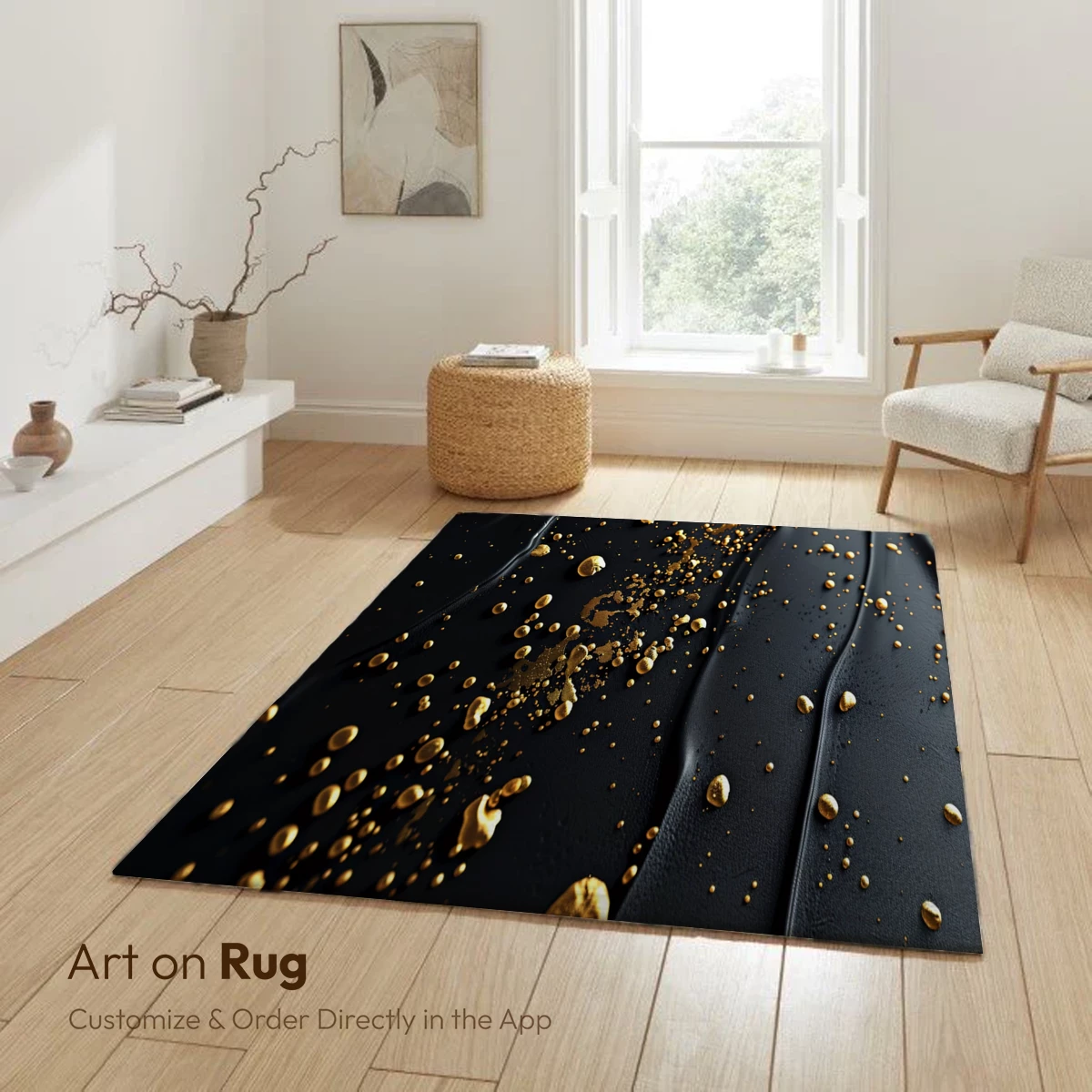 Golden Droplets on Midnight Black - Image 6