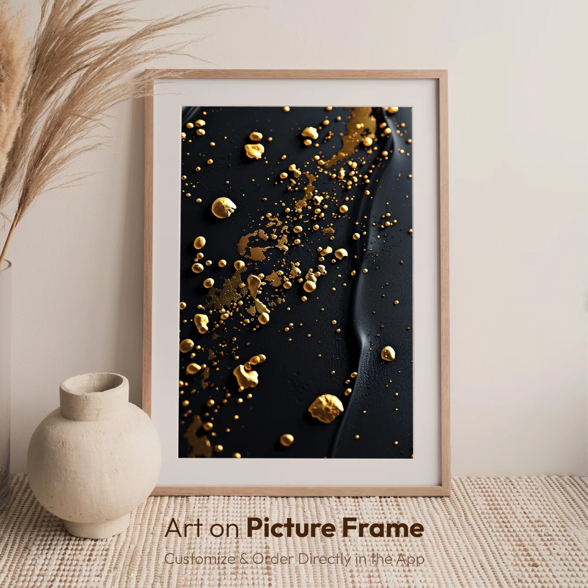 Golden Droplets on Midnight Black - Image 7